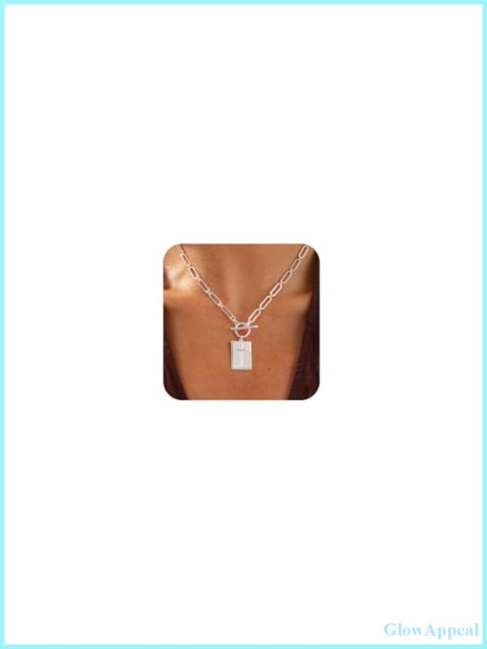3-Piece Layered Toggle Necklace Women's Religious Charm Pendant 925 Silver